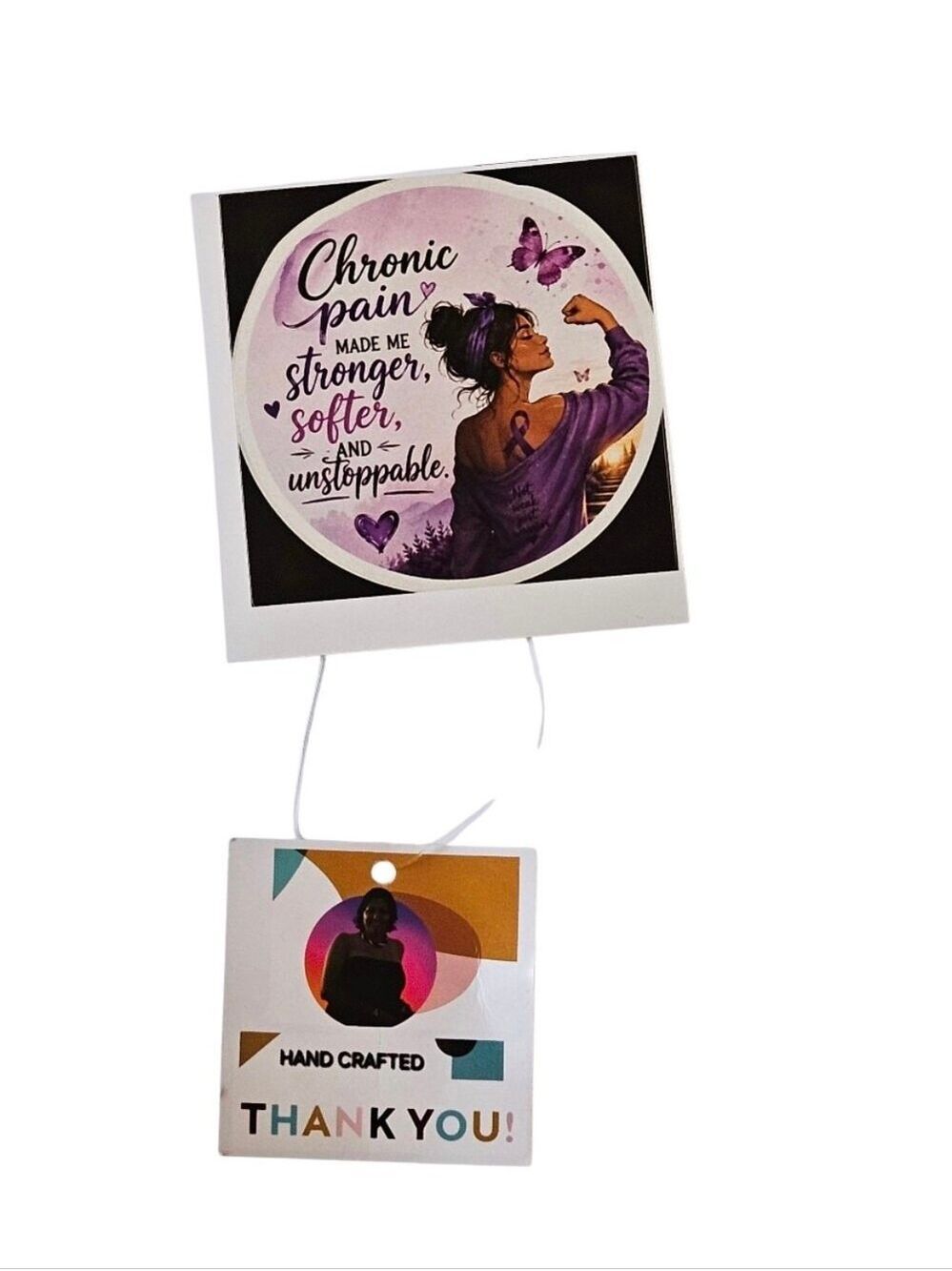 Handmade Chronic Pain Warrior Vinyl Sticker Purple Ribbon Butterfly Awareness 3" - Picture 8 of 17